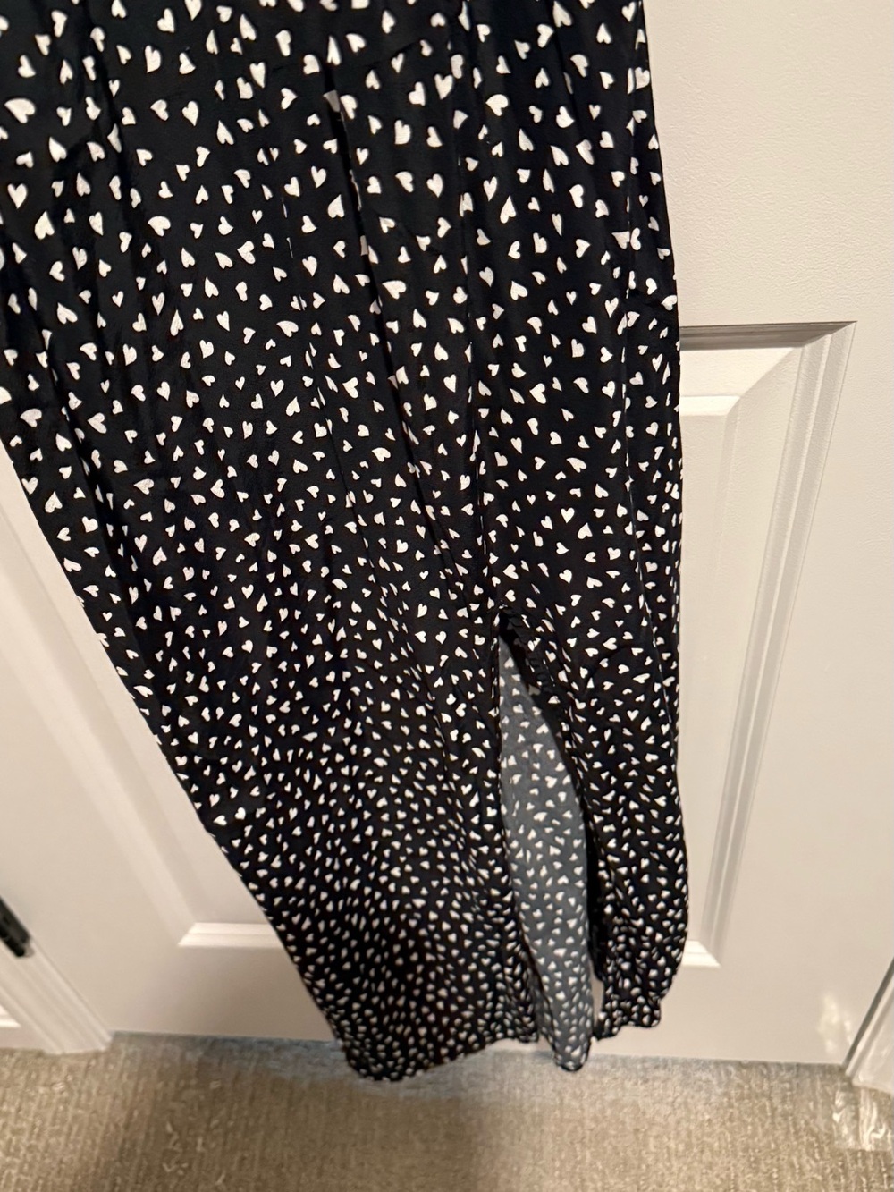 Target - A New Day Black Spaghetti Strap Midi Dress with White Heart Print, XL - Picture 4 of 4